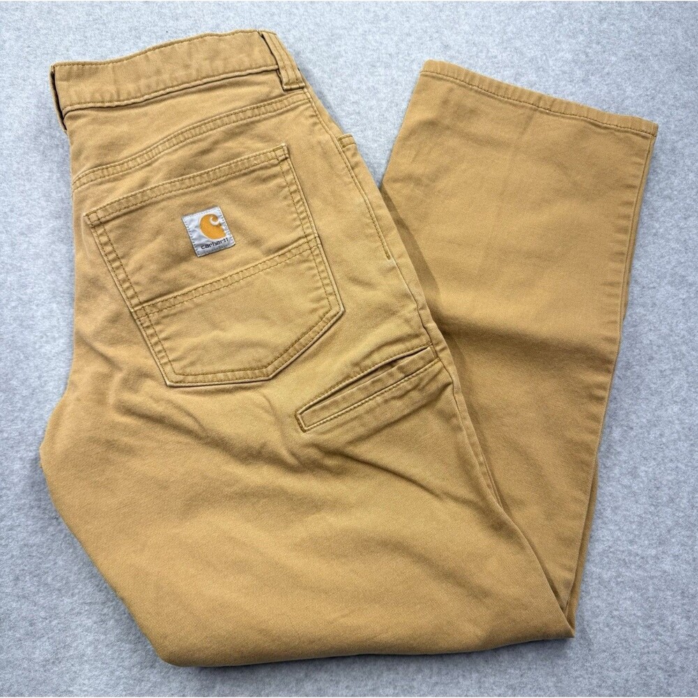Carhartt Men's Relaxed Fit Canvas Work Pants Brown Cotton Elastane 30x30 102517
